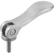 KIPP Cam levers, stainless, with external thread; thrust washer stainless K0645.1541306X50